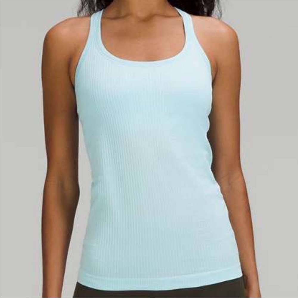 Women's Lululemon Ebb to Street Ribbed Tank Top - Light Blue- Size 10